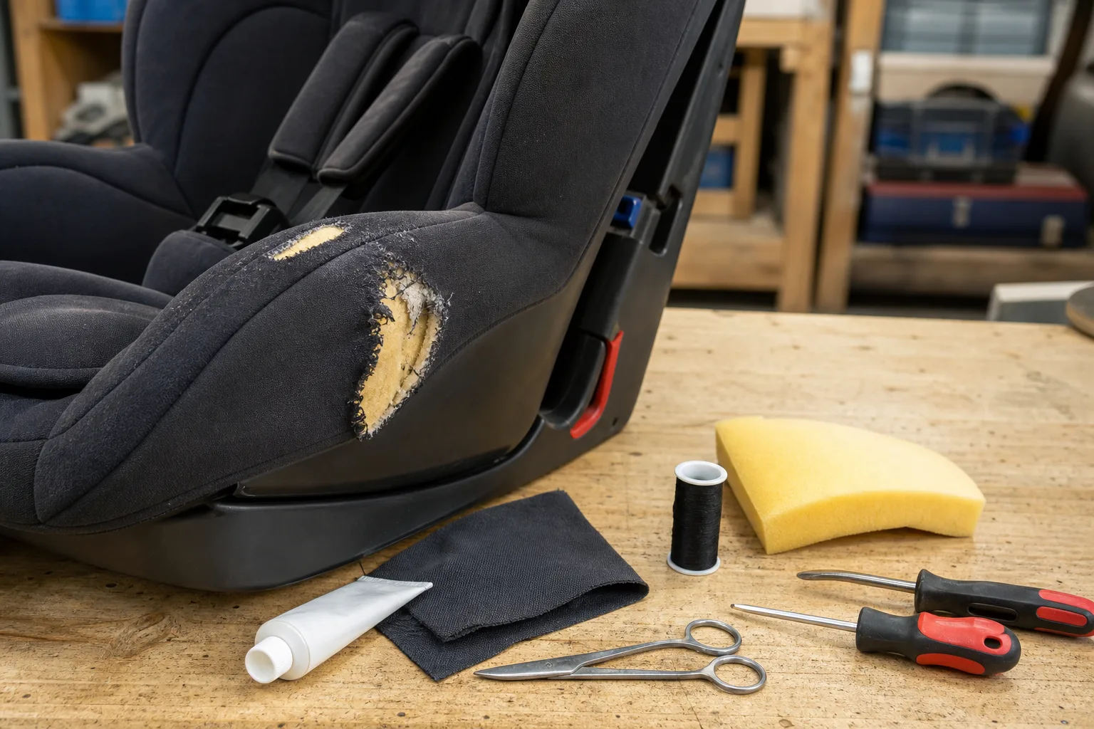 Kinderleicht: Kleine Schaeden am Kindersitz selbst reparieren mit DIY-Methoden